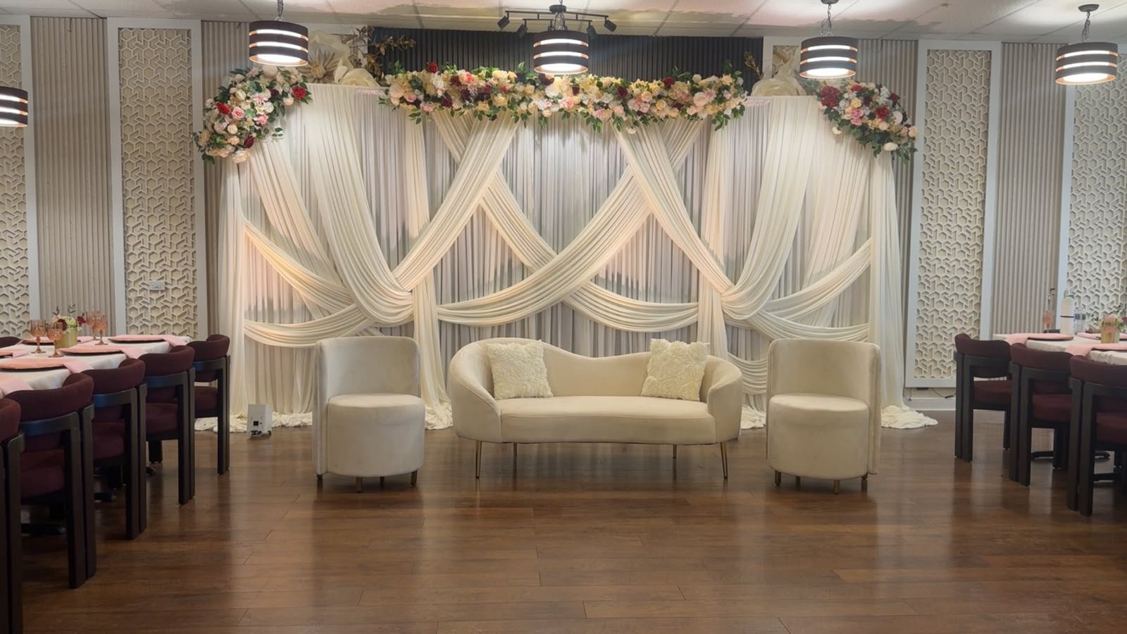 The Taj banquet hall dressed for a reception